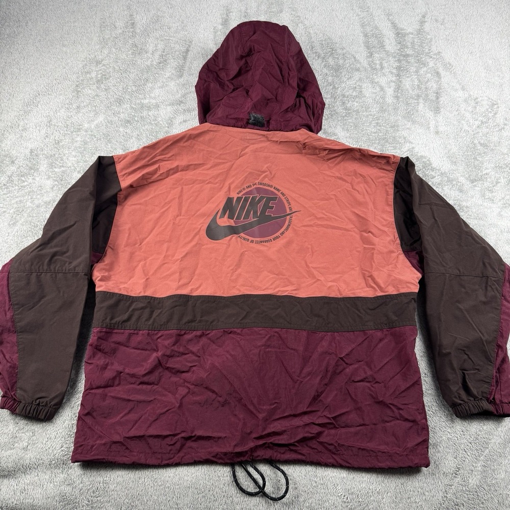 Nike Revolution Utility 1/2 Zip Anorak Jacket Women's M Packable Belly Bag Hood - Picture 10 of 13